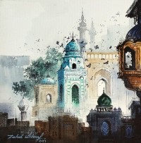 Zahid Ashraf, 12 x 12 Inch, Watercolor on Canvase, Cityscape Painting, AC-ZHA-031